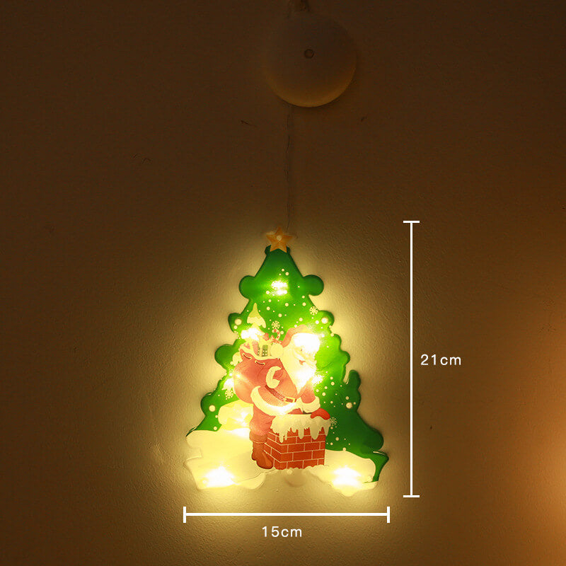 LED Santa Claus Window Hanging Christmas Decoration Lamp 7
