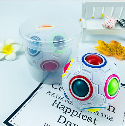 Plastic Magic Rainbow Ball Sensory Fidget Toy 7cm Diameter 2