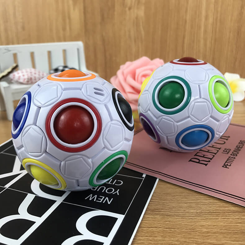 Plastic Magic Rainbow Ball Sensory Fidget Toy 7cm Diameter 4