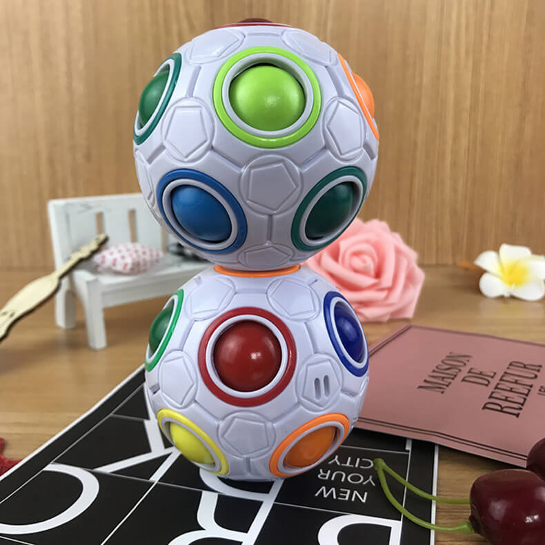 Plastic Magic Rainbow Ball Sensory Fidget Toy 7cm Diameter 5