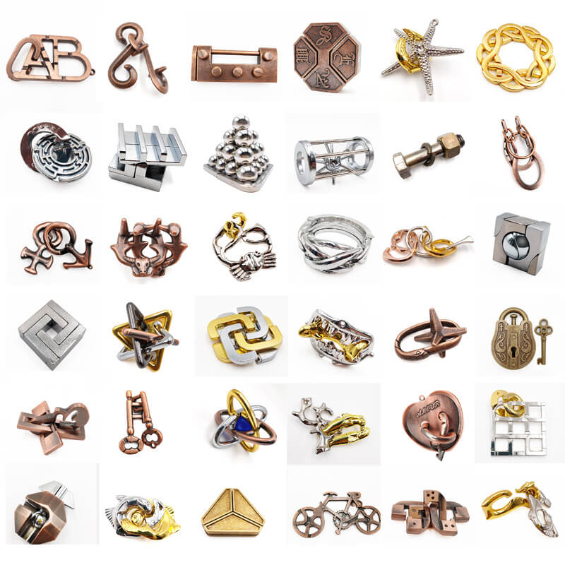 Metal Brain Teaser Puzzle Interlocking Jigsaw Educational Toy