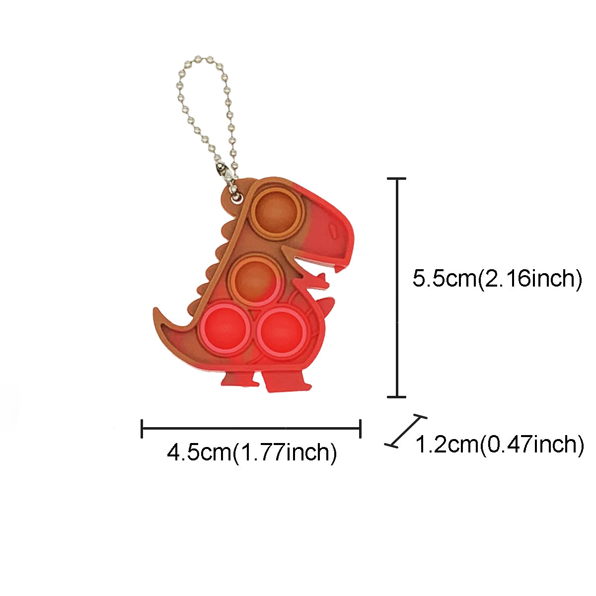 Silicone Mini Pop It Fidget Toy Keychain 5cm Square or Round 11