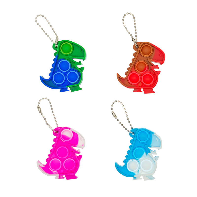 Silicone Mini Pop It Fidget Toy Keychain 5cm Square or Round 12