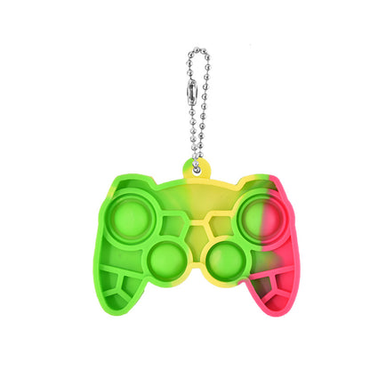Silicone Mini Pop It Fidget Toy Keychain 5cm Square or Round 19