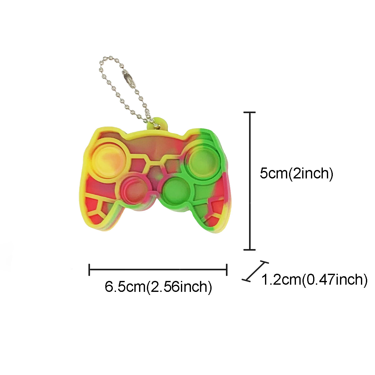 Silicone Mini Pop It Fidget Toy Keychain 5cm Square or Round 20
