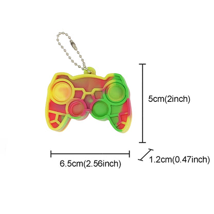 Silicone Mini Pop It Fidget Toy Keychain 5cm Square or Round 20
