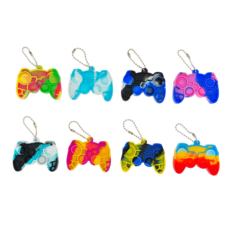 Silicone Mini Pop It Fidget Toy Keychain 5cm Square or Round 23