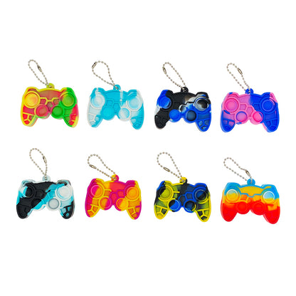 Silicone Mini Pop It Fidget Toy Keychain 5cm Square or Round 23