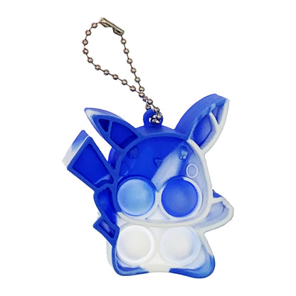 Silicone Mini Pop It Fidget Toy Keychain 5cm Square or Round 24