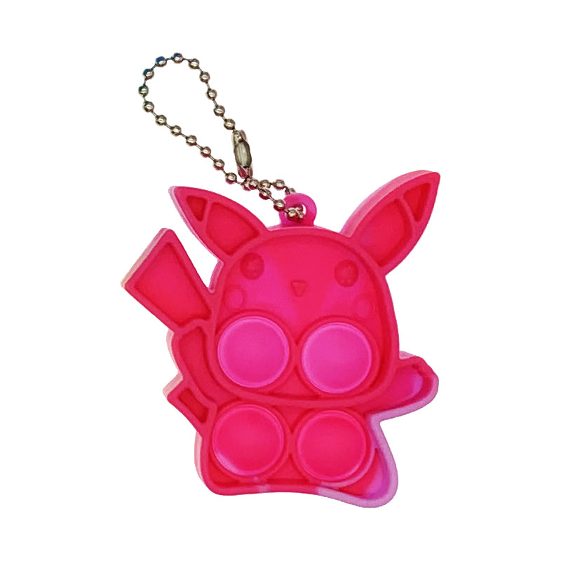 Silicone Mini Pop It Fidget Toy Keychain 5cm Square or Round 25