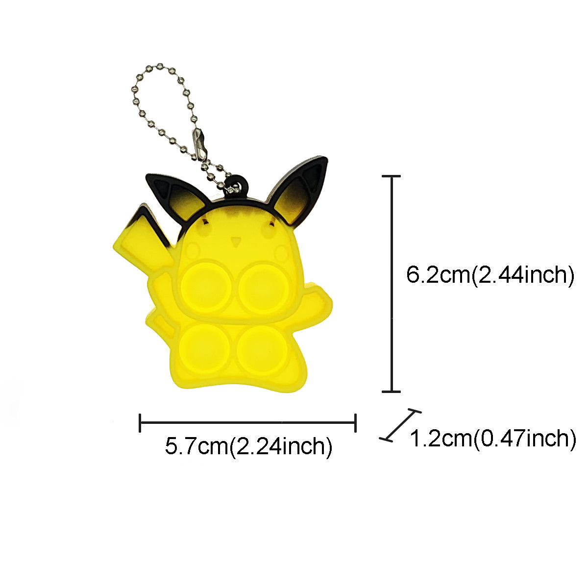 Silicone Mini Pop It Fidget Toy Keychain 5cm Square or Round 26