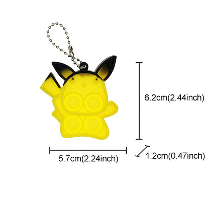 Silicone Mini Pop It Fidget Toy Keychain 5cm Square or Round 26