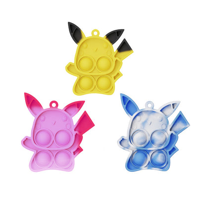 Silicone Mini Pop It Fidget Toy Keychain 5cm Square or Round 28