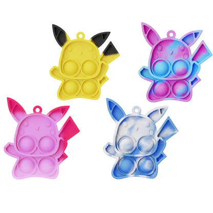 Silicone Mini Pop It Fidget Toy Keychain 5cm Square or Round 5