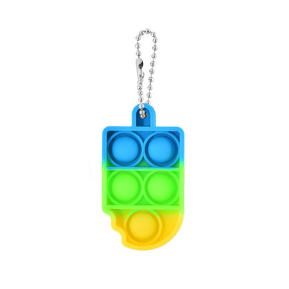 Silicone Mini Pop It Fidget Toy Keychain 5cm Square or Round 30
