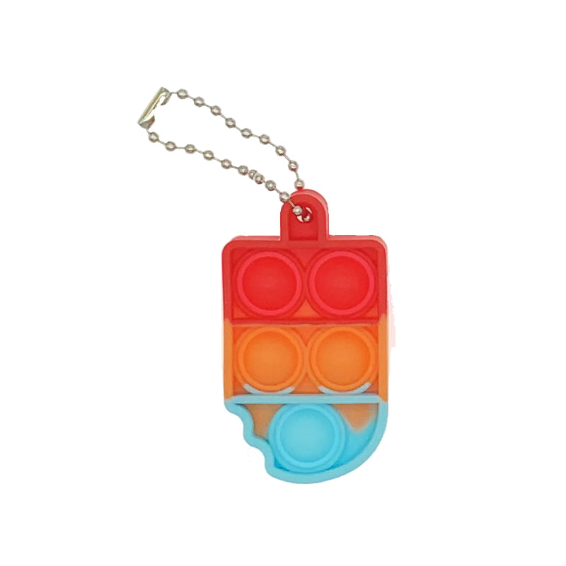Silicone Mini Pop It Fidget Toy Keychain 5cm Square or Round 31