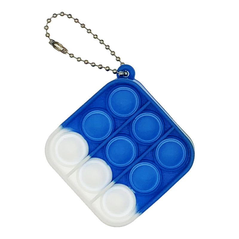 Silicone Mini Pop It Fidget Toy Keychain 5cm Square or Round 36