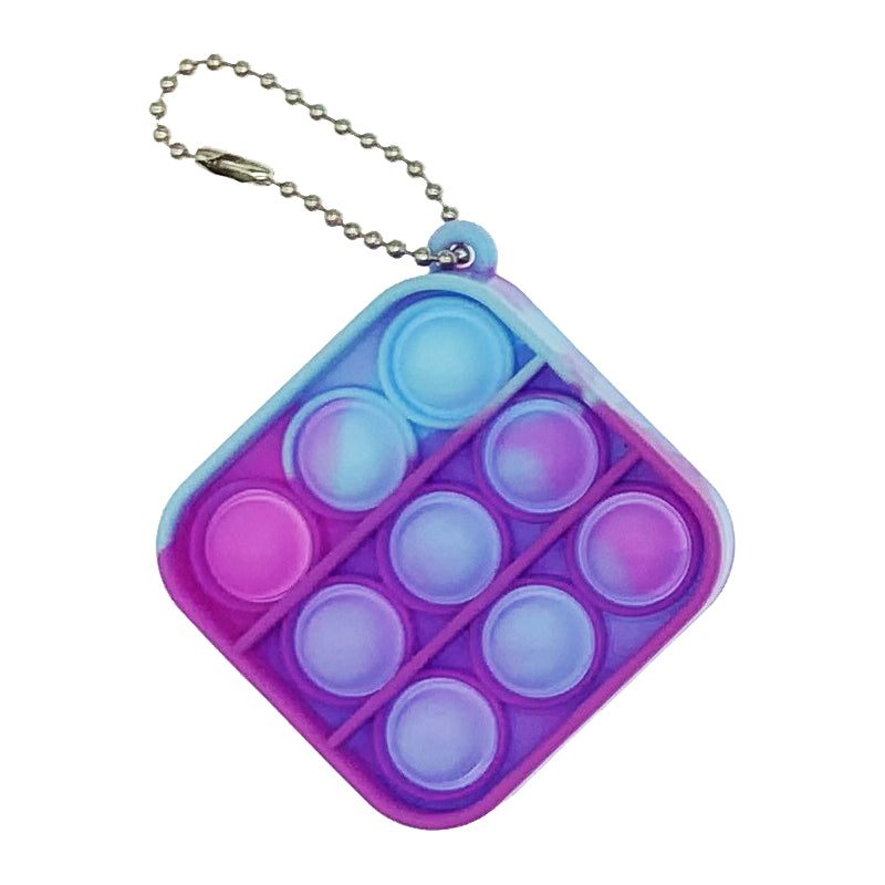 Silicone Mini Pop It Fidget Toy Keychain 5cm Square or Round 37