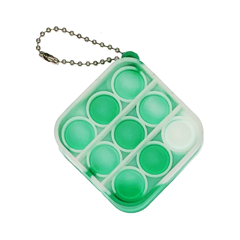 Silicone Mini Pop It Fidget Toy Keychain 5cm Square or Round 40