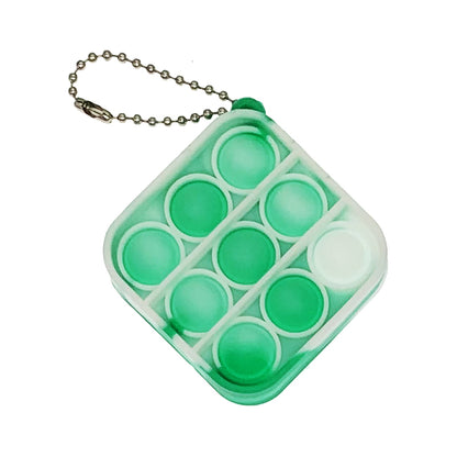 Silicone Mini Pop It Fidget Toy Keychain 5cm Square or Round 40