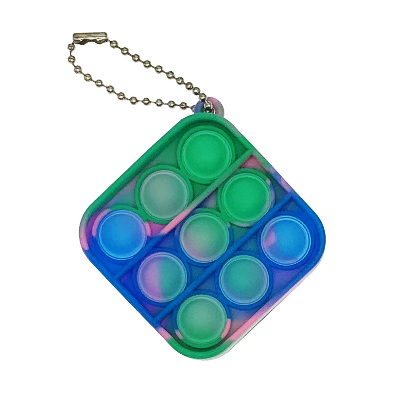 Silicone Mini Pop It Fidget Toy Keychain 5cm Square or Round 41
