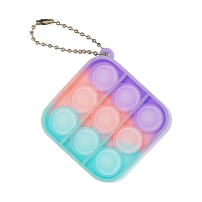 Silicone Mini Pop It Fidget Toy Keychain 5cm Square or Round 42