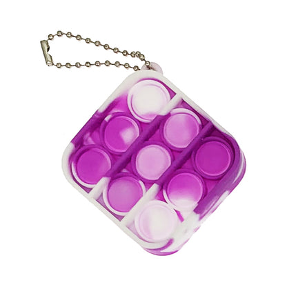 Silicone Mini Pop It Fidget Toy Keychain 5cm Square or Round 44
