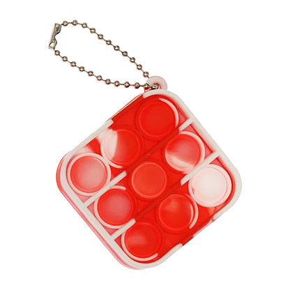 Silicone Mini Pop It Fidget Toy Keychain 5cm Square or Round 45