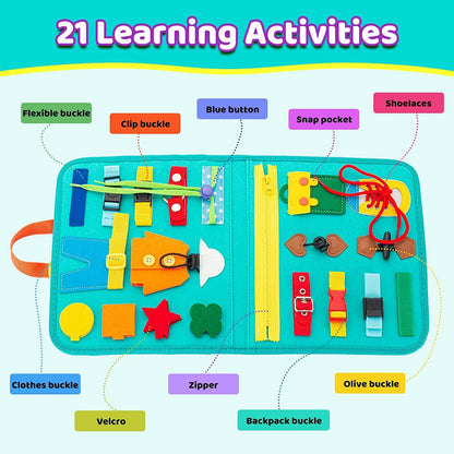 Montessori Busy Board Educational Toy for Toddlers 21 Activities 2