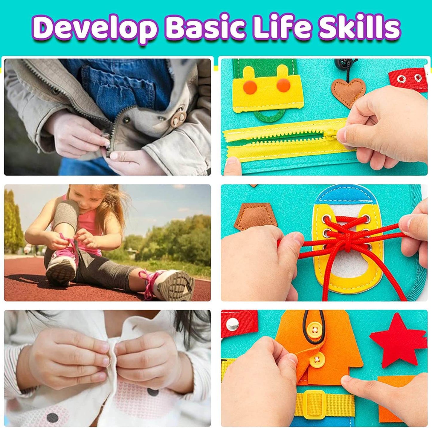 Montessori Busy Board Educational Toy for Toddlers 21 Activities 6