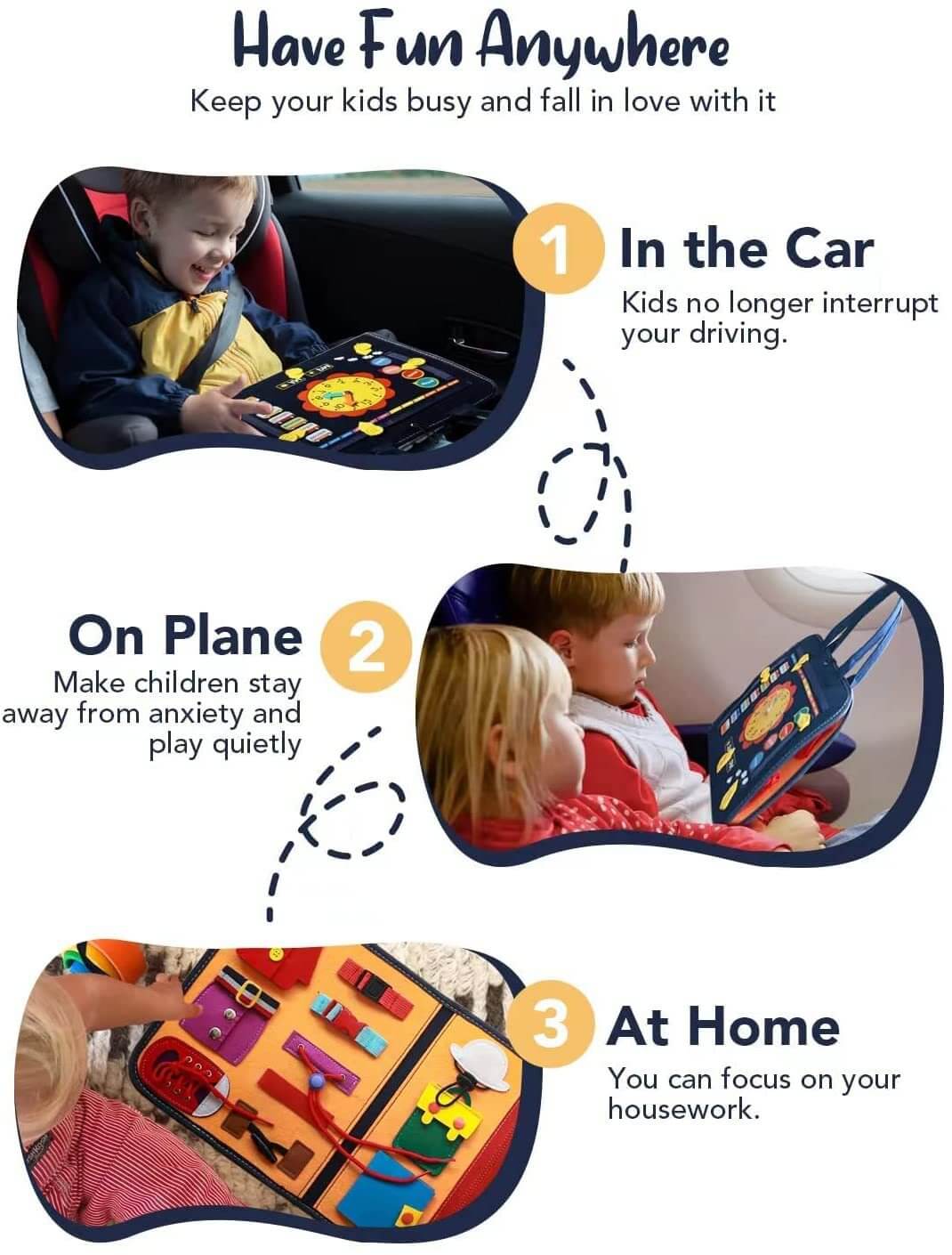 Montessori Busy Board Educational Toy for Toddlers 21 Activities 14