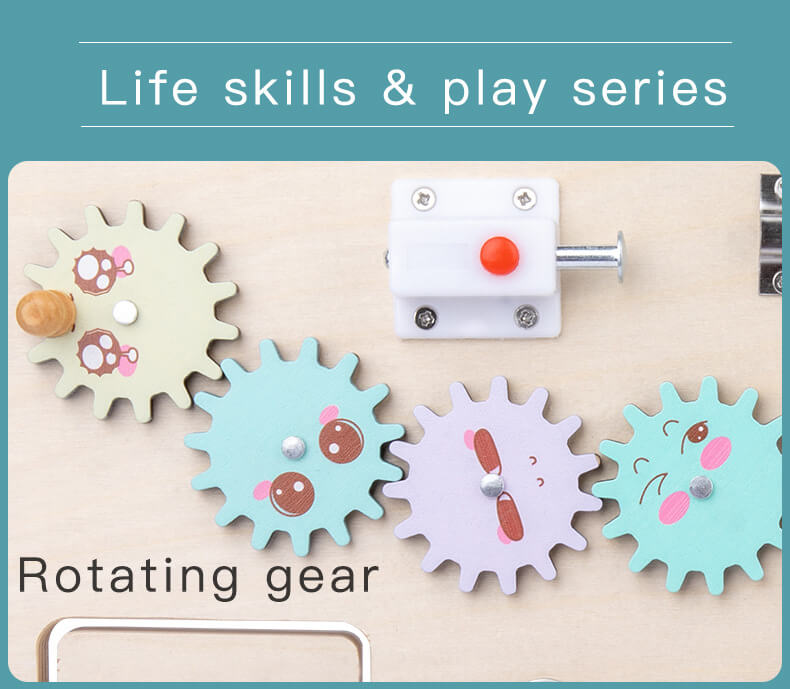 Wooden Montessori Busy Board Fine Motor Skills Toy for Toddlers 9