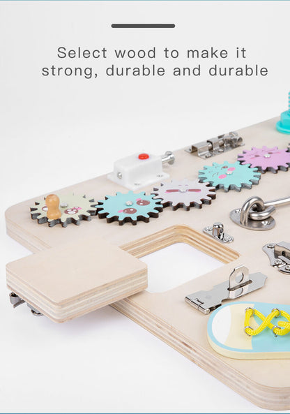 Wooden Montessori Busy Board Fine Motor Skills Toy for Toddlers 11