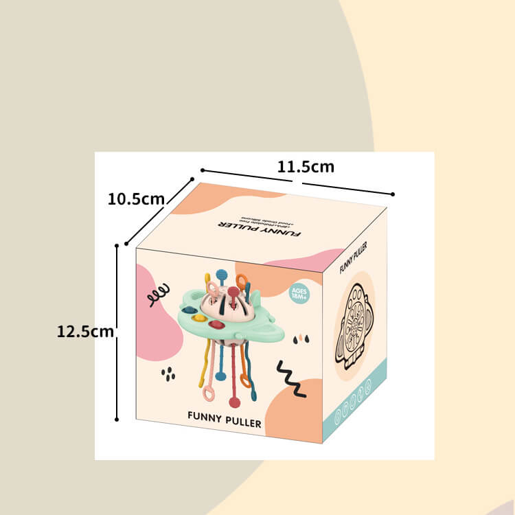 Silicone Sensory Fidget Toy UFO Montessori Pull String Activity 5