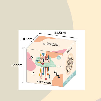 Silicone Sensory Fidget Toy UFO Montessori Pull String Activity 5