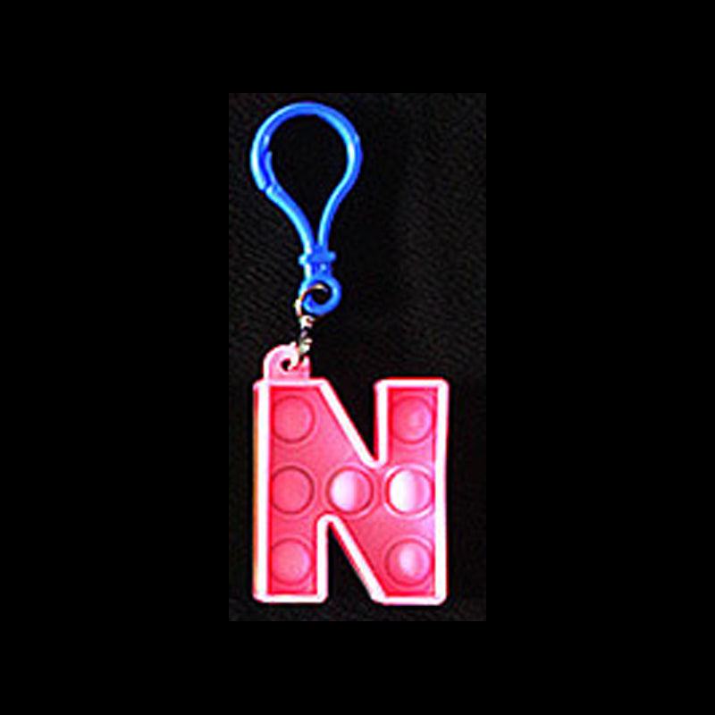 Silicone Pop It Fidget Toy Alphabet Letters A-Z Keychain 22