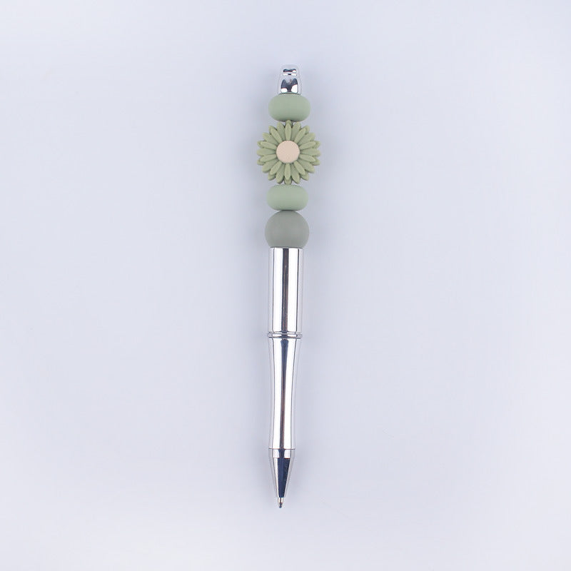 Daisy Flower Silicone Beaded Pens Colorful Handmade Gift 10