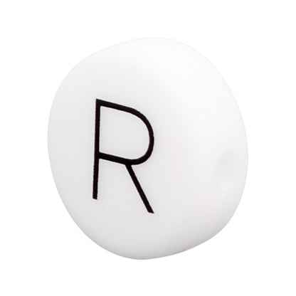 20pcs 12mm Silicone Letter Beads Alphabet Flat Round Single Letter 22