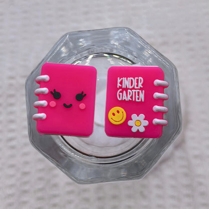 20Pcs Silicone 3D Focal Beads Flower Smiley Face Book with Spiral Binding 6