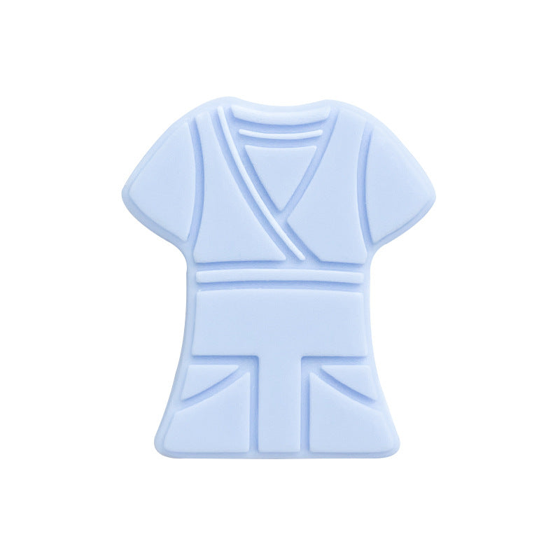 10pcs Silicone Focal Beads Cloth Shirt Shape with Belt Detail 11