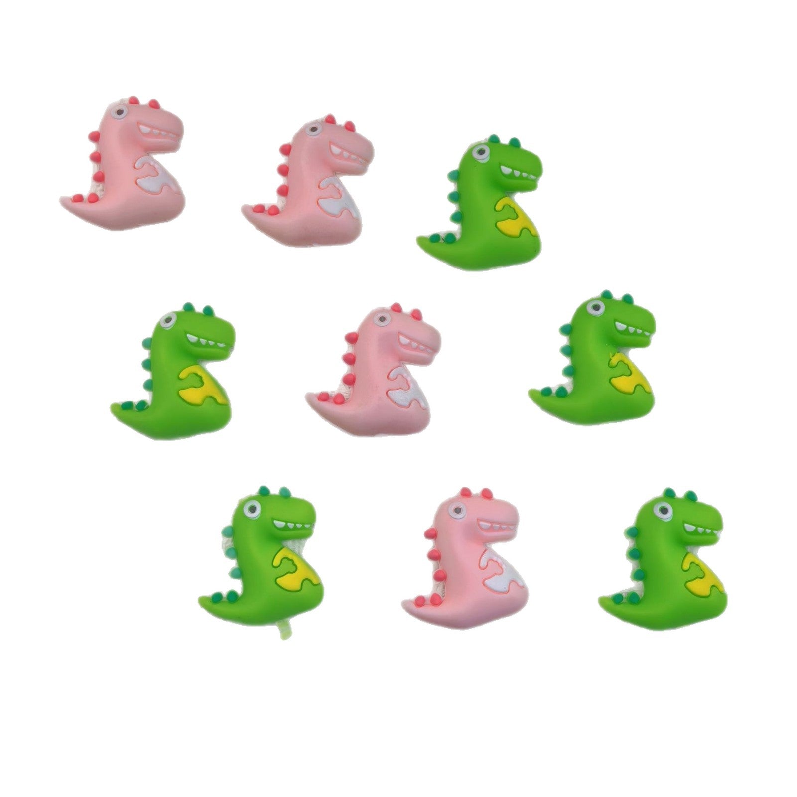 20Pcs Silicone 3D Focal Beads Dinosaur Three Color Cute Design 5