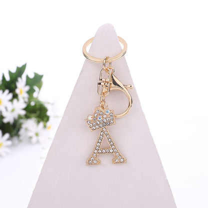 Alloy Diamond Letter Keychain Zinc Alloy Material A to Z Initial 6
