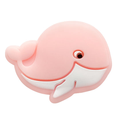 20pcs Silicone Focal Beads Whale Side Profile Design 3