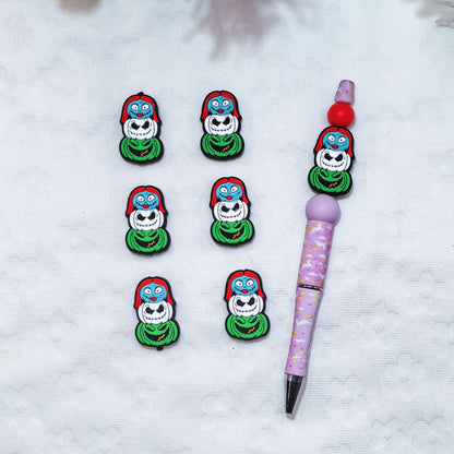 20Pcs Silicone Focal Beads Pumpkin Ghost Bride Design 2