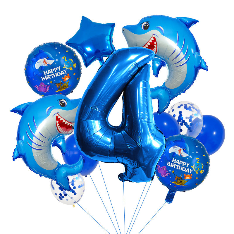 Ocean Shark Foil Balloon Set Kids Birthday Party Decoration 6