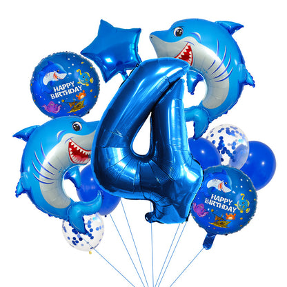 Ocean Shark Foil Balloon Set Kids Birthday Party Decoration 6