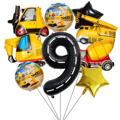 Construction Vehicle Foil Balloon Set 40 Inch Engineering Theme 11