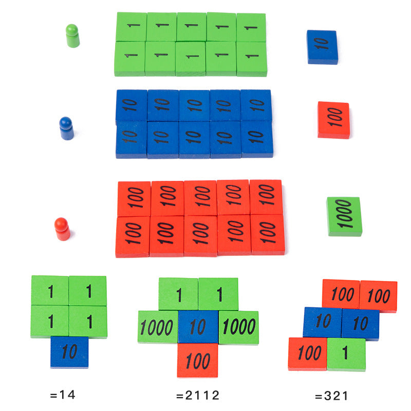 Wooden Montessori Toys Counting Blocks Educational Toy 29x21cm 2