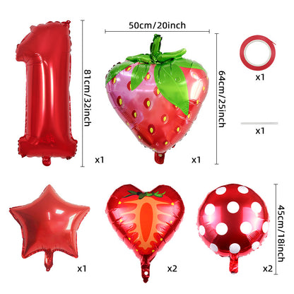 Strawberry Foil Balloon Set Party Decoration 32 Inch 2