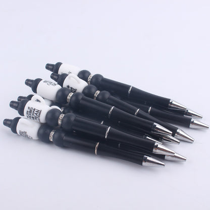 Black Cup Silicone Beaded Pens Handmade Novelty Pen Gift 3